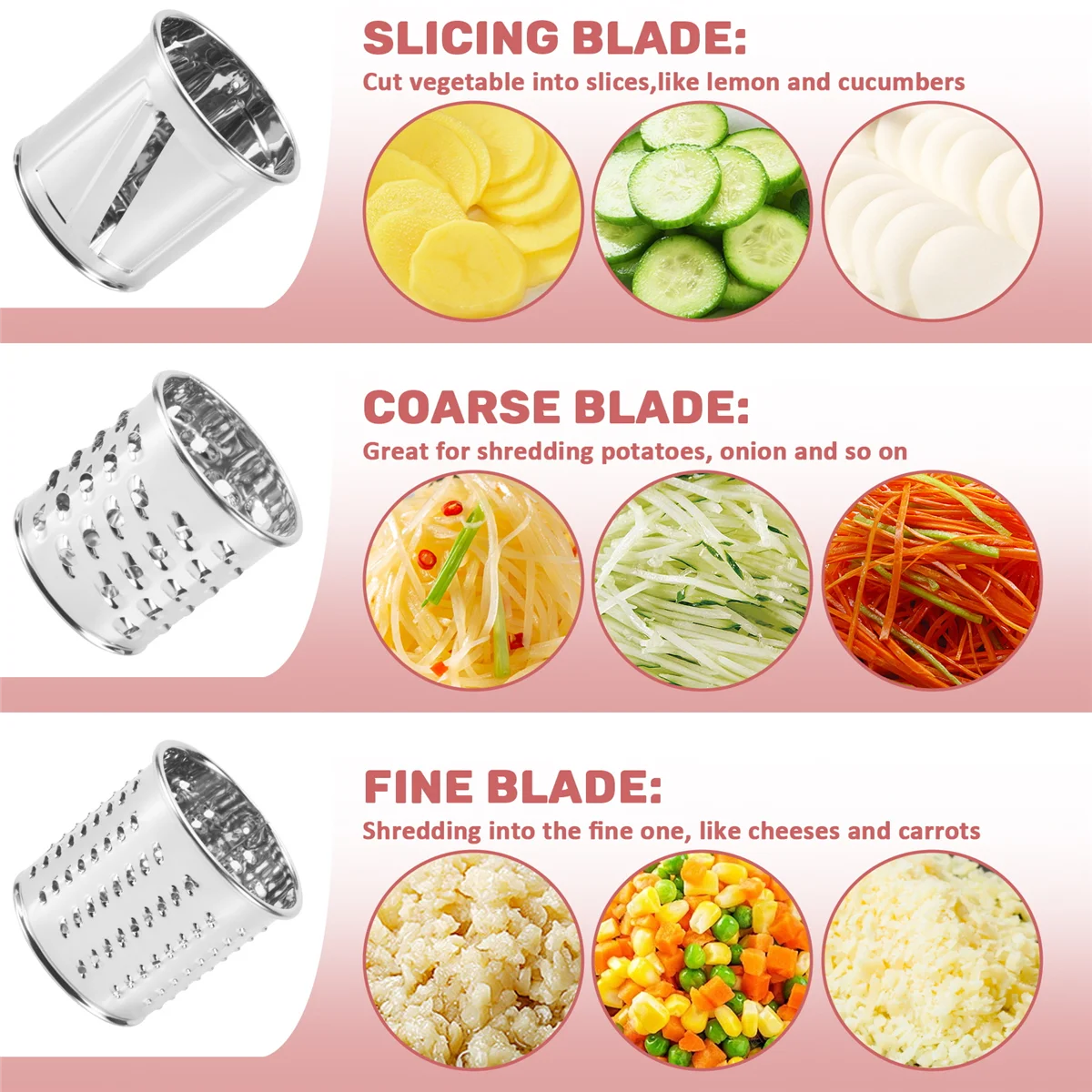 HOT Cheese Slicer Shredder Attachment for Kitchenaid Stand Mixer,Replace Kitchenaid Shredder Accessories with 3 Blades