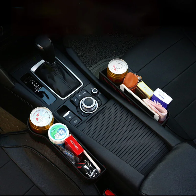 

Customized Car Accessories Car Gadgets Full Wrap Custom Leather Storage Organizer for Car Seat Gap Plug Strip