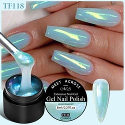 MEET ACROSS 8ml Aurora Extension Gel Nail Polish Blue Pink Purple Nail Art Gel Semi Permanent UV LED Gel For Nails Extension DIY