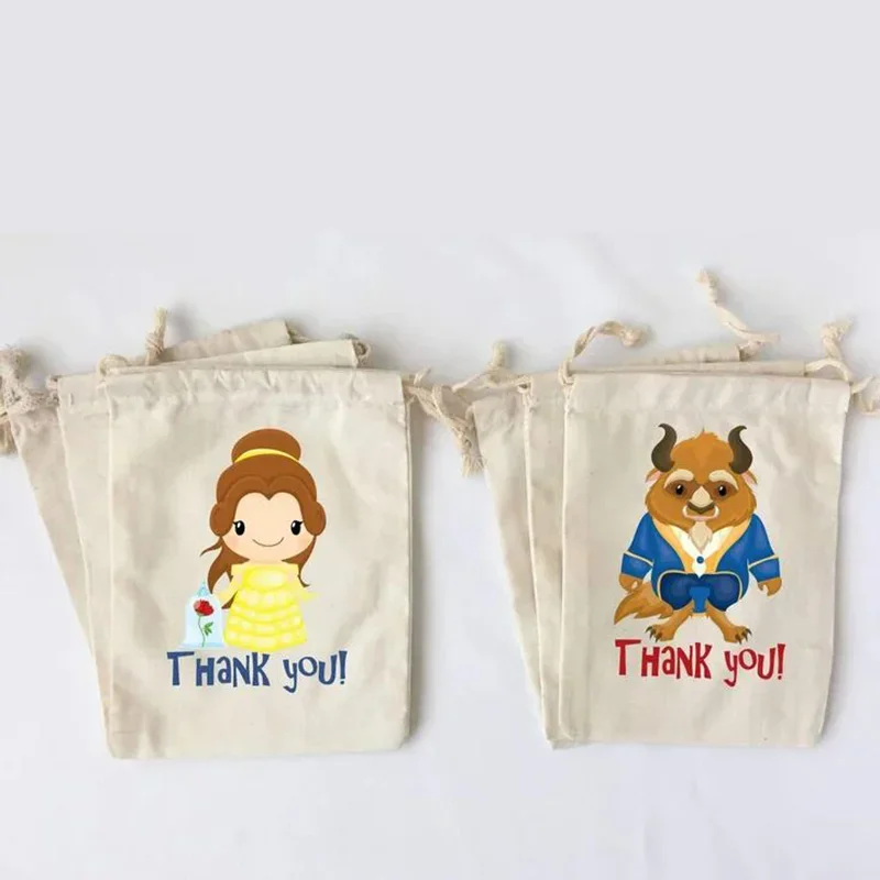 5pcs Beauty thank you candy gift bag boy girl the Beast 1st 2nd 3rd 4th 5th 6th 7th 8th 9th 10th birthday party decoration favor