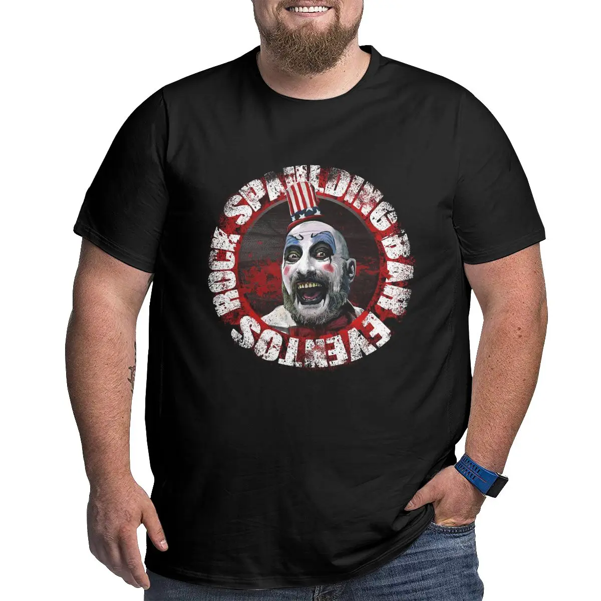 

Sid Haig Captain Spaulding From Rob Zombie's Film House Of 1000 Corpses The Horror Devil's Rejects Big Tall Tees Large T-Shirts