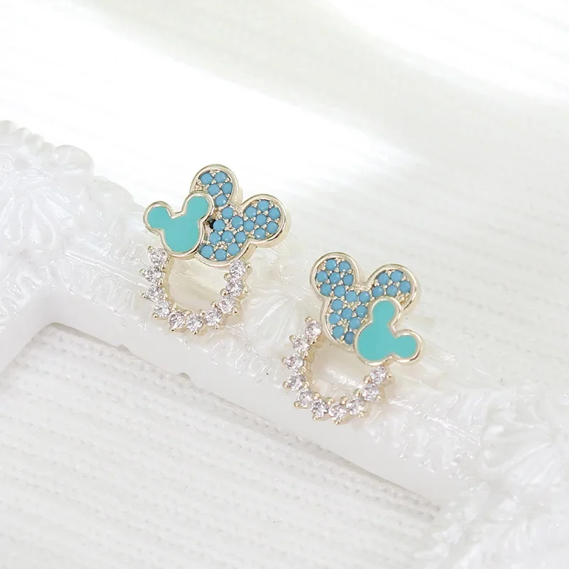 Disney Mickey Mouse Earrings Korean Fashion Flower Earrings Anime Figure for Women Earrings Jewelry Accessories Christmas Gifts