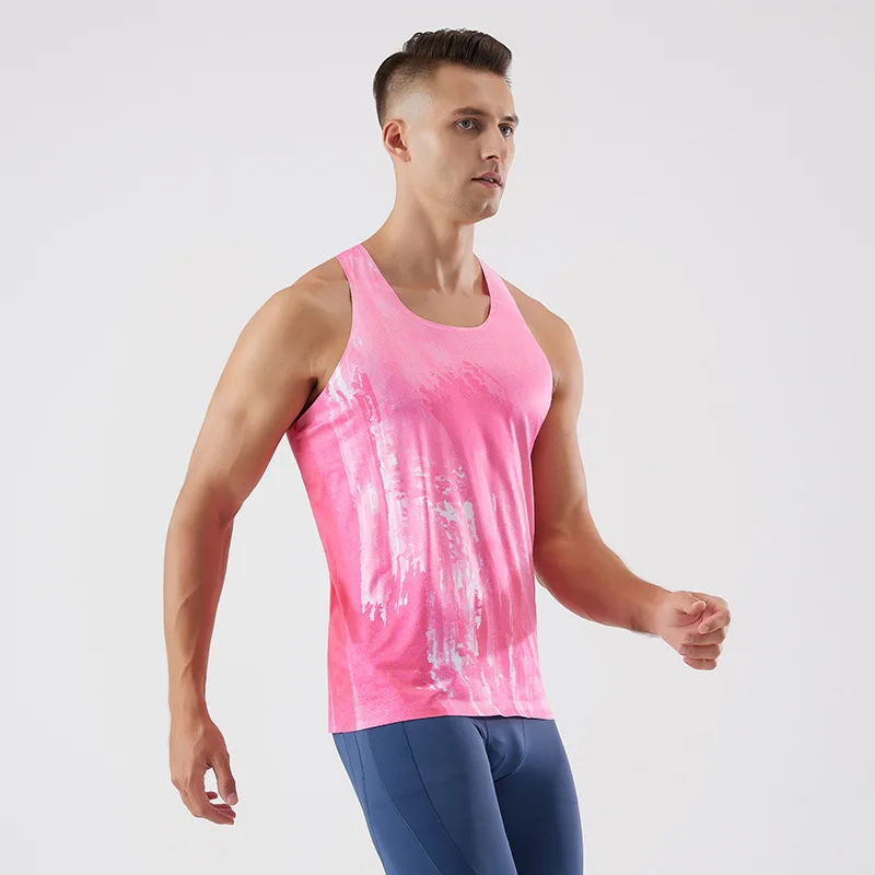 

Athletics Tank Tops Summer Marathon Long Distance Running Quick Dry Vest Men Breathable Mesh Sports Trail Running Training Male