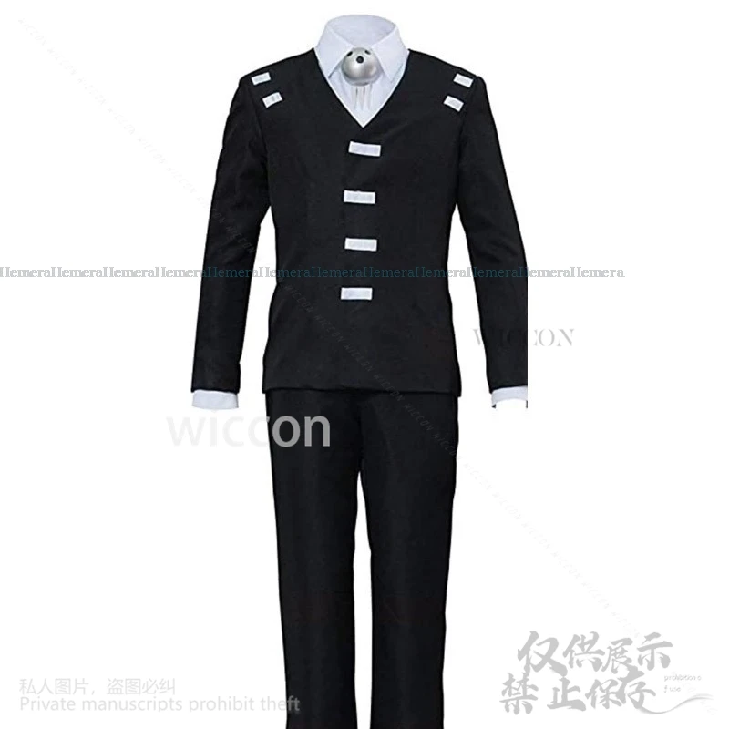 Anime Soul Cosplay Eater Death The Kid Costume Black White DK Suit Uniform Cos Wig With Wig Cap Carnival Halloween Props Ring