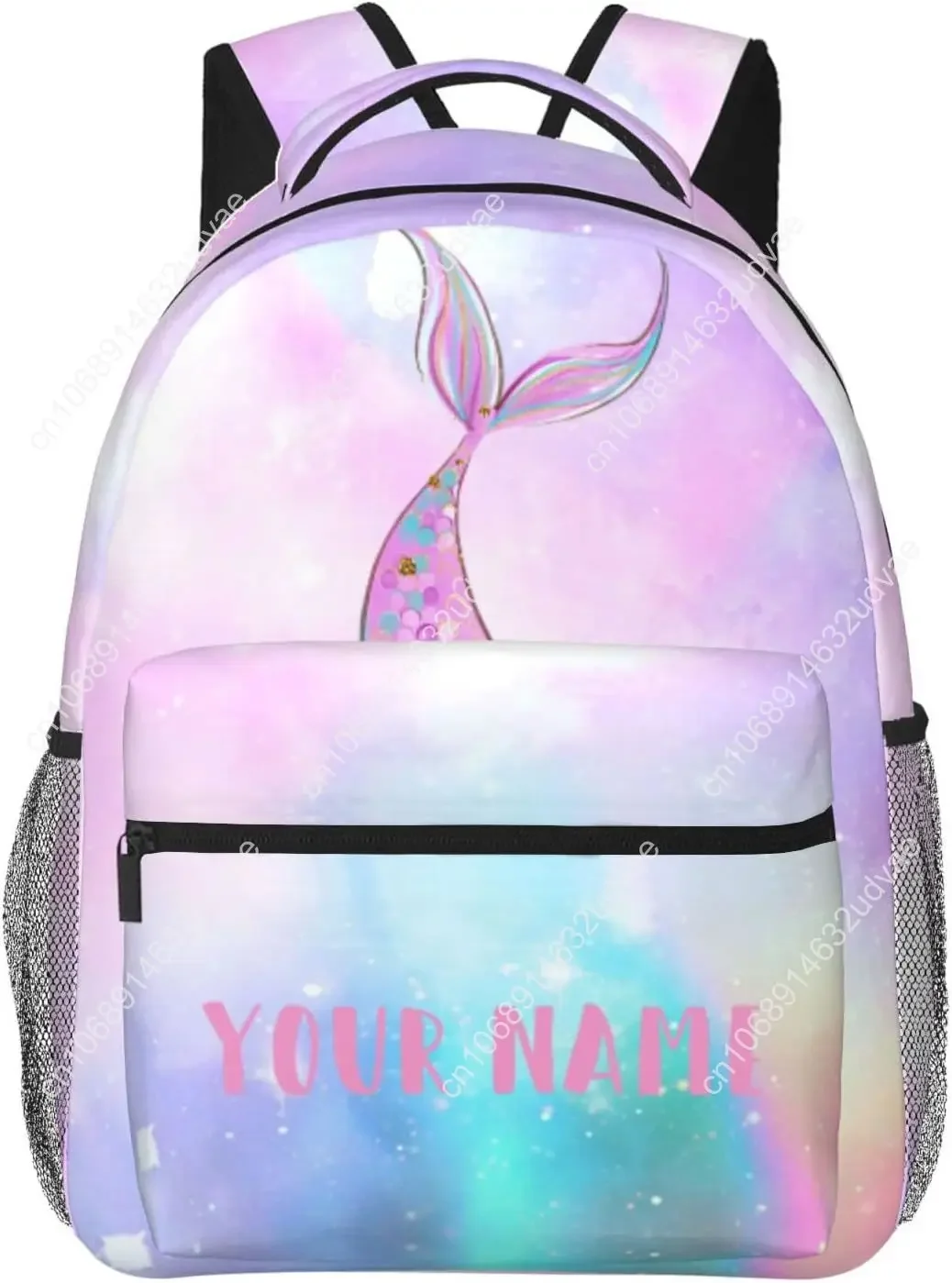 Personalized Backpack for Girls Boys, Custom Backpacks with Name for Kids, Customized Mermaid School Bookbag for Back to School