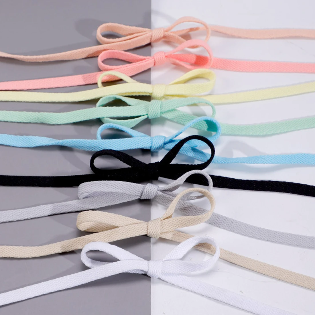 Cordones deportivos Multicolor para hombre y mujer, cordones planos sin elasticidad, color blanco y naranja, accesorios de encaje