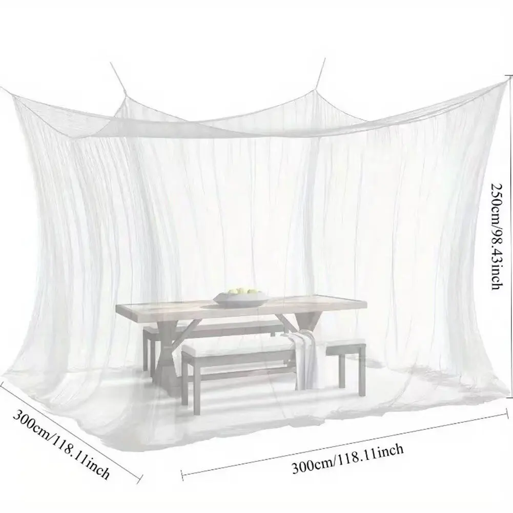 Large Square Bed Net 4 Corners Polyester Mesh Canopy For Outdoor Camping Travel Picnic Garden Protection