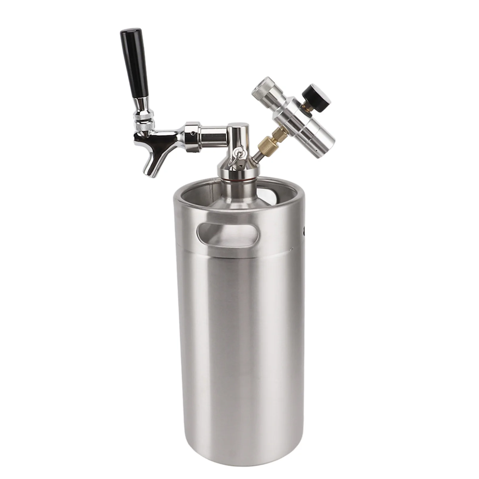 

Beer Keg Growler Easy Operation 60PSI Gauge Versatile 3.6L Keg Durable Growler Tap System Stainless Steel for Beverage