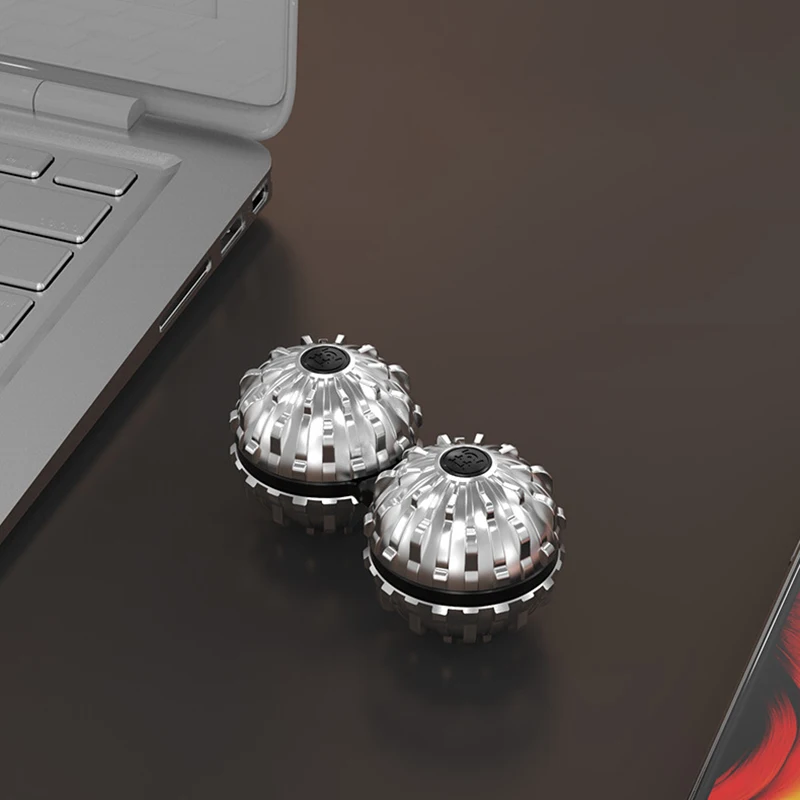 OEM Multifunctional Portable Metal Connected Massage Ball Finger Spinner Anti-Lost Stress Relief Fidget Toy for Adults Gift