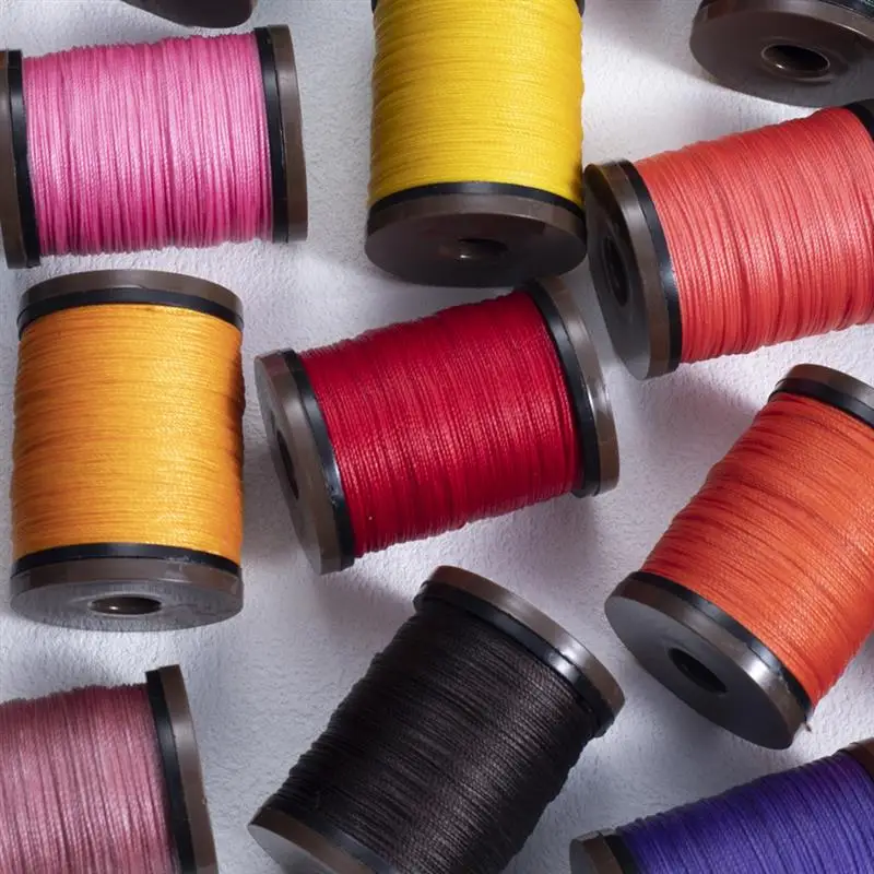 0.6/0.55mm Round Waxed Thread For Leather Craft Sewing Polyester Waxed Cord DIY Handmade Braided Strand Strings Leather Sewing