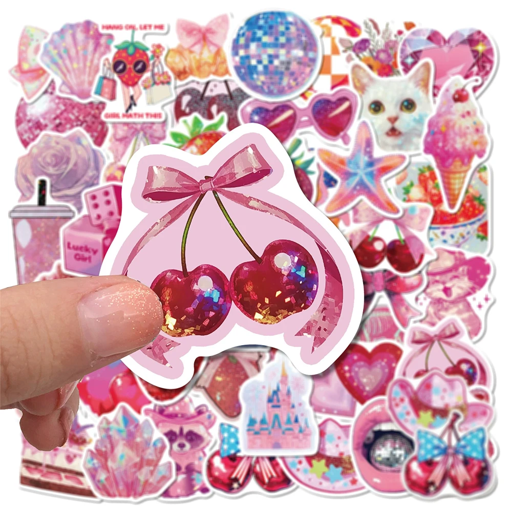 

10/30/50pcs Cute Pink Y2K Girl Aesthetic Stickers Waterproof DIY Skateboard Bike Luggage Guitar INS Cartoon Graffiti Sticker Toy