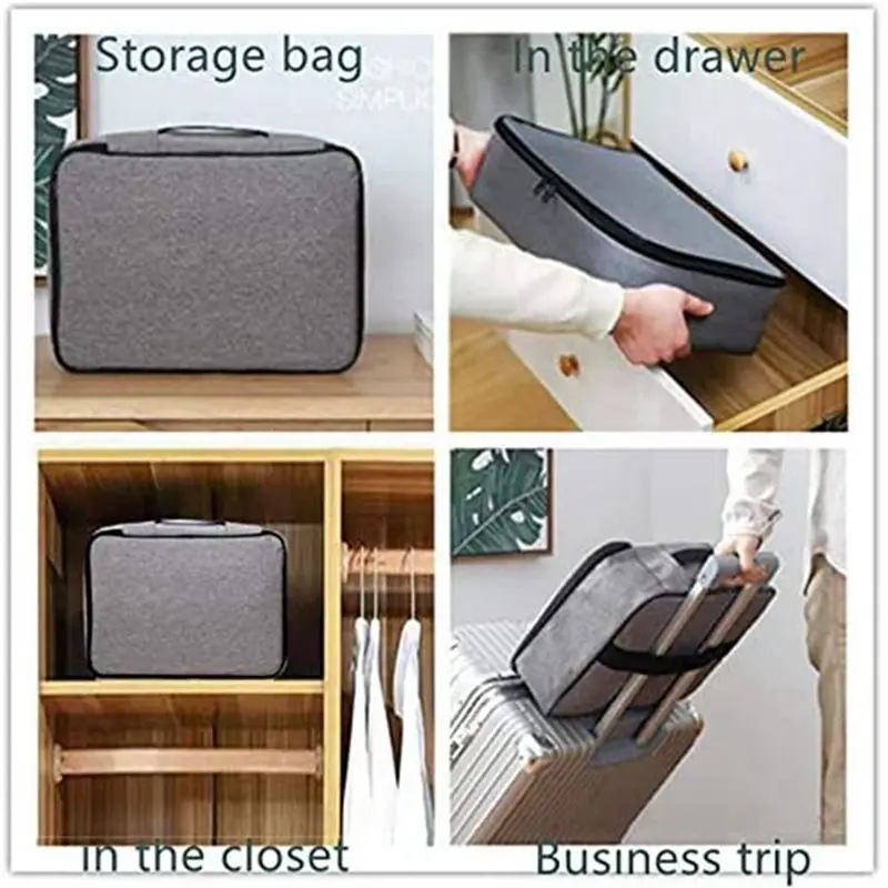 GTBL 2X Important File Pocket Holder,Document Organizer Box,Oxford Waterproof Document Storage Bag With Safe Code Lock (Gray)