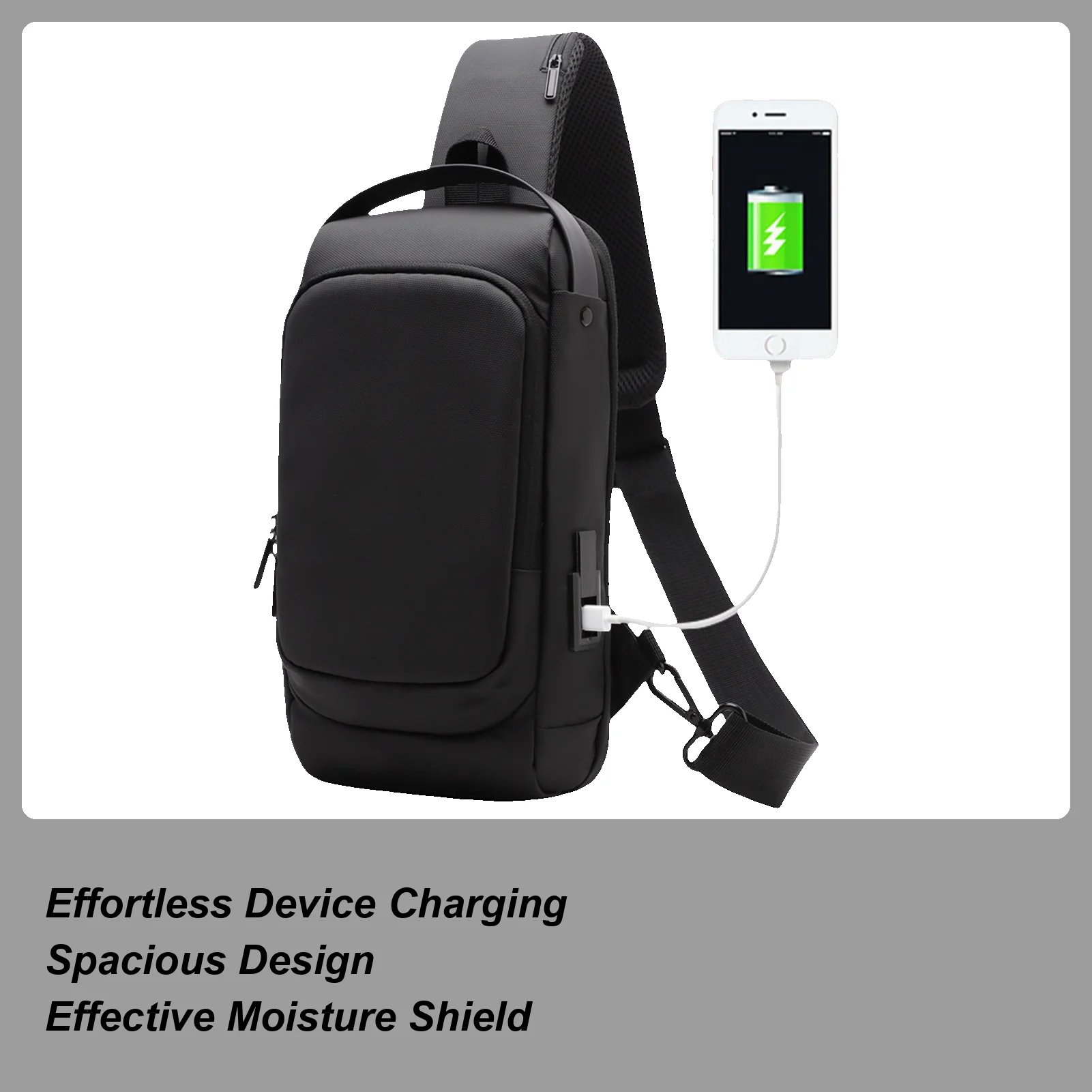 

Sling Bag Anti-theft Shoulder Bag Travel Anti-theft Pack With USB Charging Port Large Capacity Shoulder Daypack For Fitness