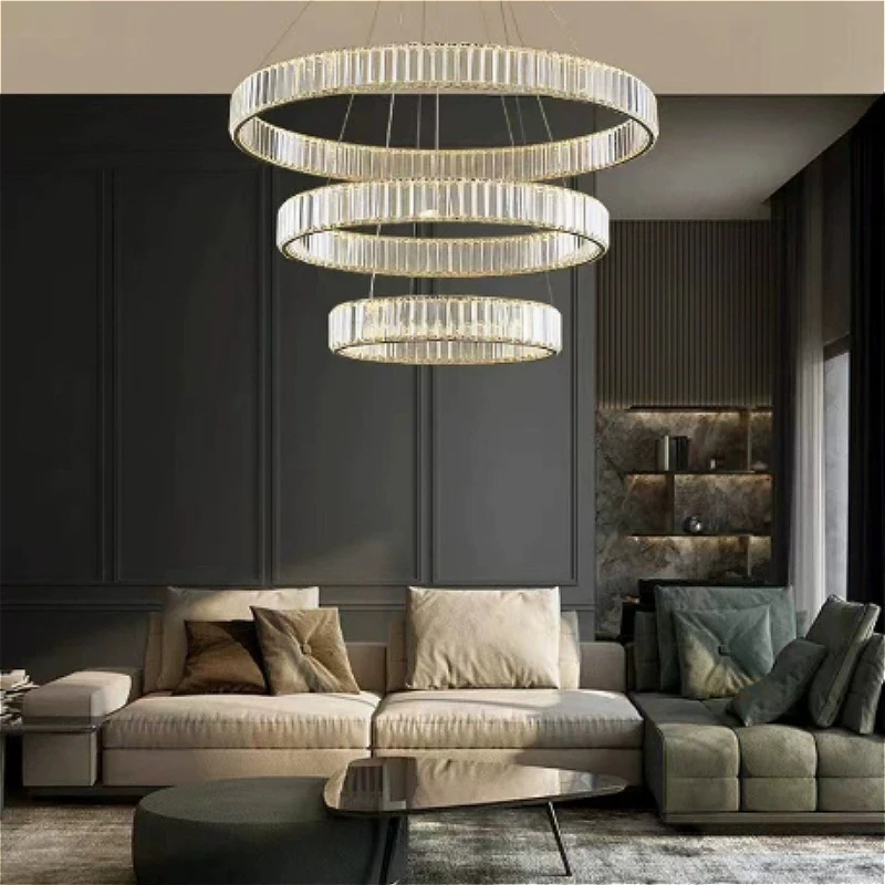 Modern Luxury Stylish LED Pendant Light Crystal High-end Chandeliers Home Decor for Dinning Living Room Villa Lobby Lustre Lamps