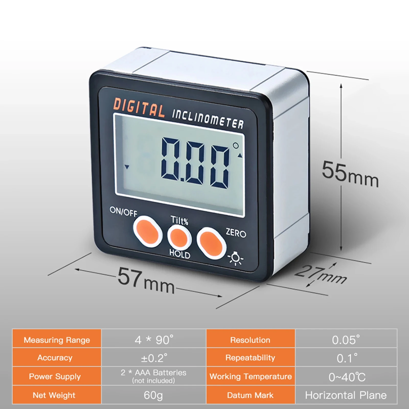 360 Degree Digital Protractor Inclinometer Carpenter Tools Electronic Goniometer Digital Level Angle Finder Measurement Box