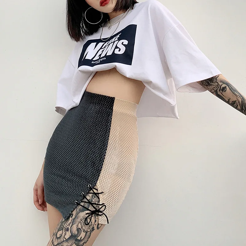 2023 Herbst und Winter neue weibliche Dekoration Höhe Hüft tasche Hüfte Mode zweifarbige Nähte Rock Frauen Stil Röcke koreanisch
