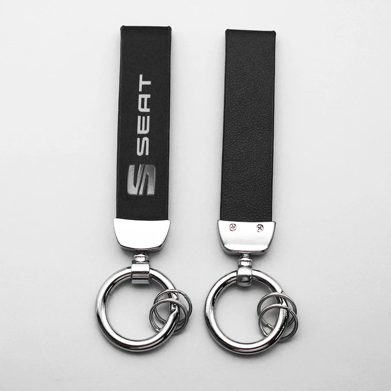 3D Metal+Leather Car Logo Keychain Key Ring Key Chains Auto Accessories For Seat FR+ Leon 2 MK1 MK2 cupra Altea Ibiza 6J 5F Exeo