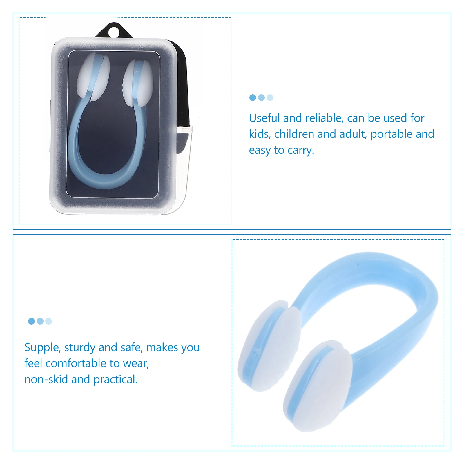 

3pcs Anti Choking Clips for Swimming Silica Gel Universal Fit Non Swim Nose Clip for Adults Kids Water Diving