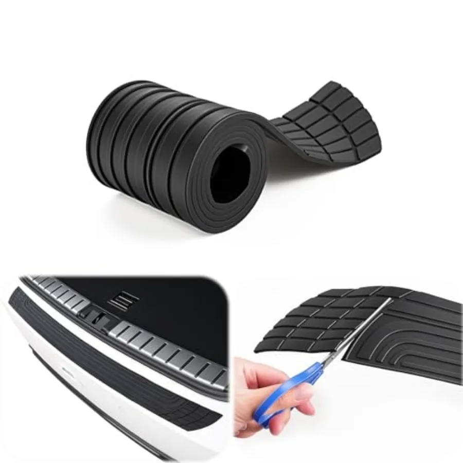

Car Rear Bumper Protector, 42inch x3.4inch Car/SUV Universal Rubber Anti-Scratch Trunk Exterior Accessories