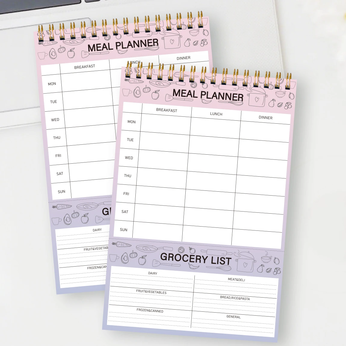 A5 Magnetic Weekly Meal Planner Pad for Fridge with Tear-Off Grocery List – Food Menu Organizer Notepad for Home & Kitchen