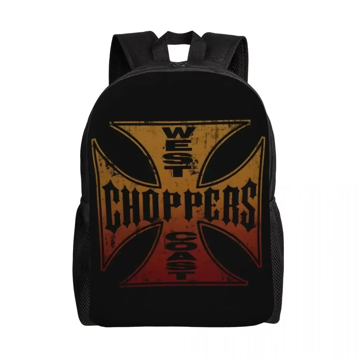 

West Coast Iron Cross Choppers Travel Backpack Women Men School Laptop Bookbag College Student Daypack Bags
