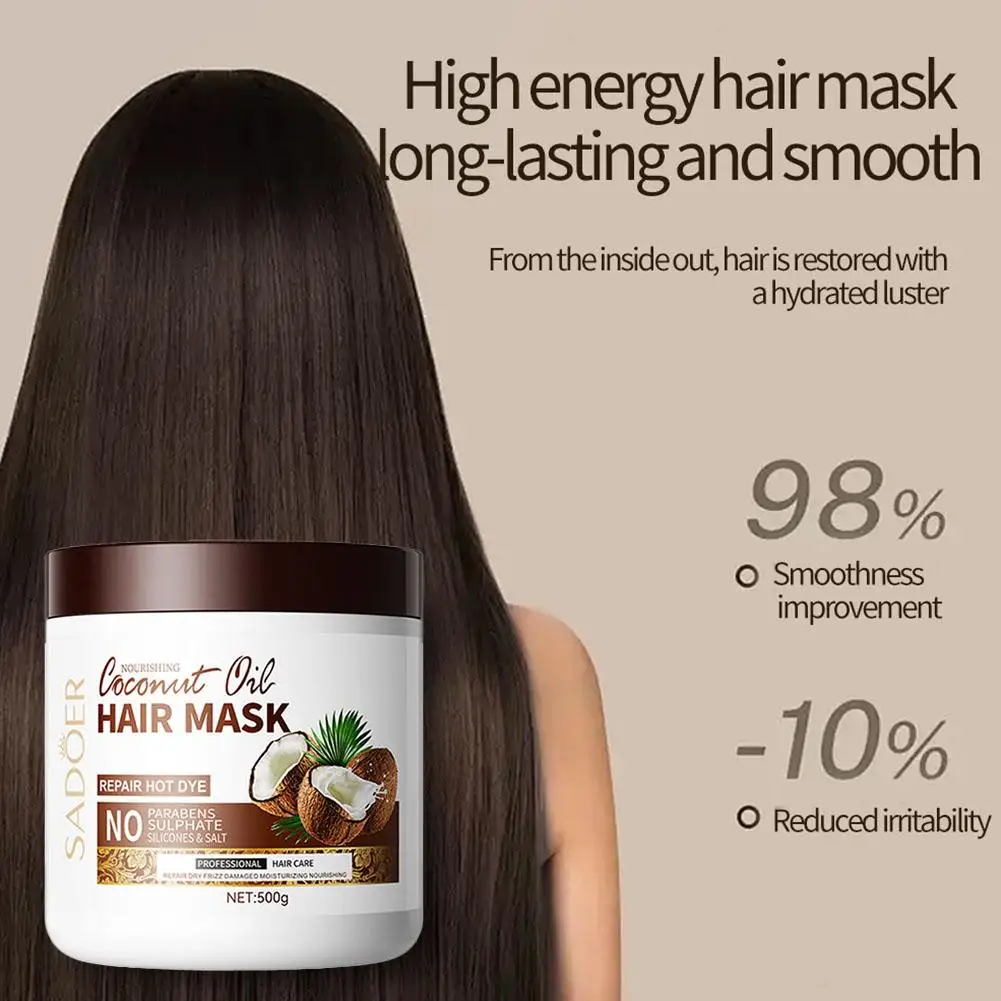 500g Anti-frizz Leave-in Coconut Conditioner For Damaged Hair Moisturizing Hair Nourishing Hair Care Repair Hair G1r3