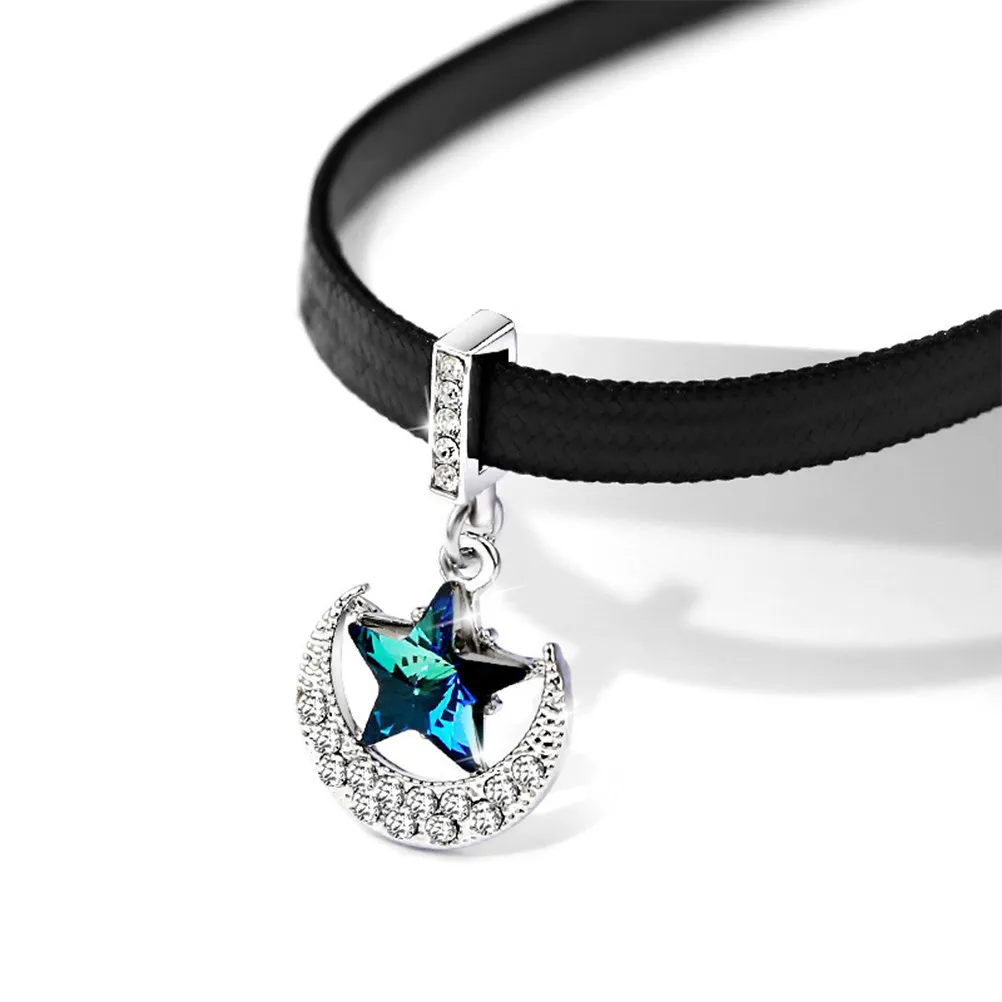 1Pcs Timeless Moon Star Pendant Necklace for Women Elegant Fashion Neck Jewelry Gift for Loved Ones Birthday Valentine's Day