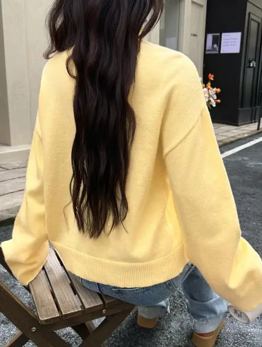 婦人服 ハイネック ウール 長袖セーター 秋/冬 ミニマリストスタイル Y2K ガールファッション ニットプルオーバー