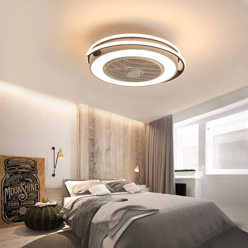 Inteligente Controle Remoto LED Ventilador de Teto Luz, Creative Home Light para Quarto, Restaurante Nórdico e Sala de Estar