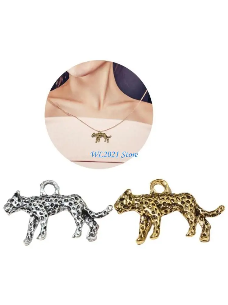

G5GC 20pcs Alloy Leopard Charm Creative Animal Pendants Necklace Earring Accessories
