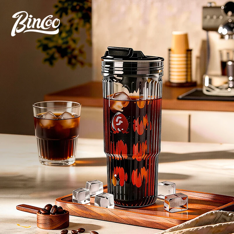 

Bincoo Ribbed Glass Cold Brew Tumbler with Filter