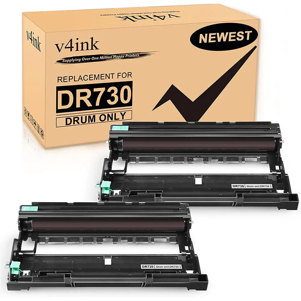 

V4INK 2PK DR730 Drum For Brother DCP-L2550DW MFC-L2710DW L2730DW HL-L2370DW 2390