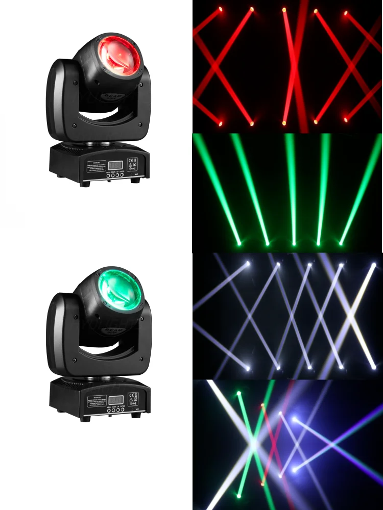 2 Stück Mini LED Beam Moving Head Lichter 90W RGBW 4in1 Superhell DJ DMX-Steuerung Disco Blitz Strobe Wash Bühneneffekte