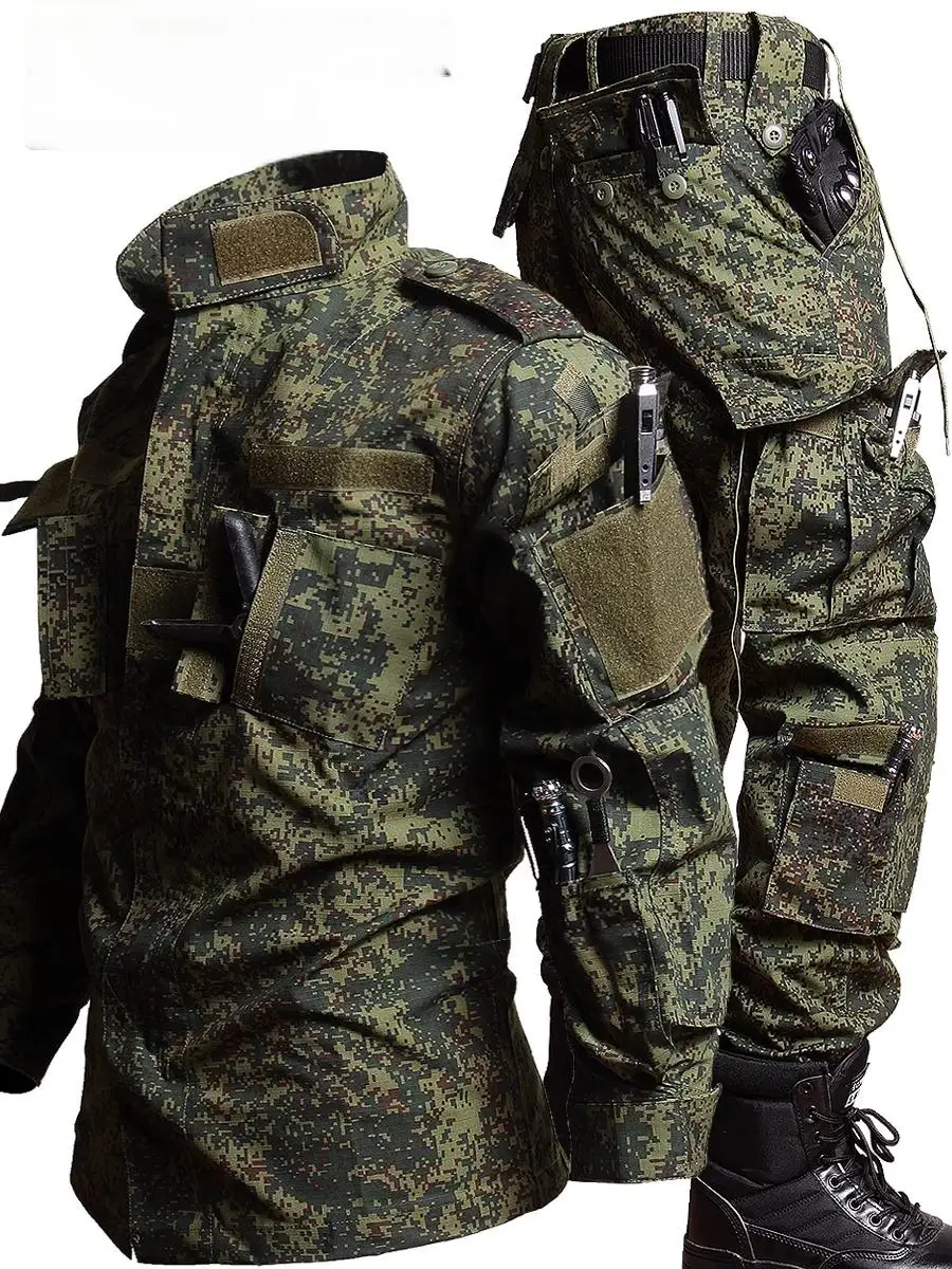 Russian Special Forces Camouflage Suit, Genuine Military Suit, Men's Labor Protection Work Suit, High-End Men's American Style A