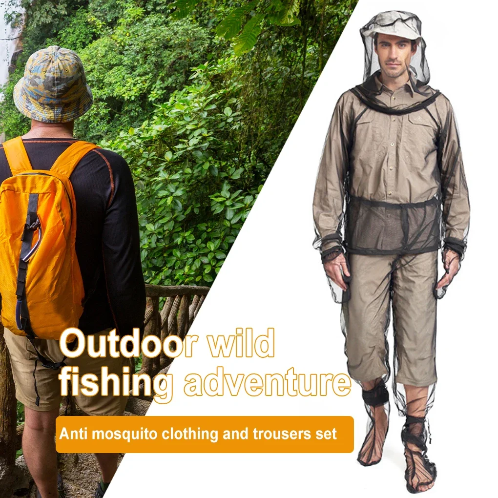 Hooded Black Insect Proof Clothes Mosquito Proof Clothes Quick Drying Fishing Clothes Outdoor Wild Fishing Adventure Mesh