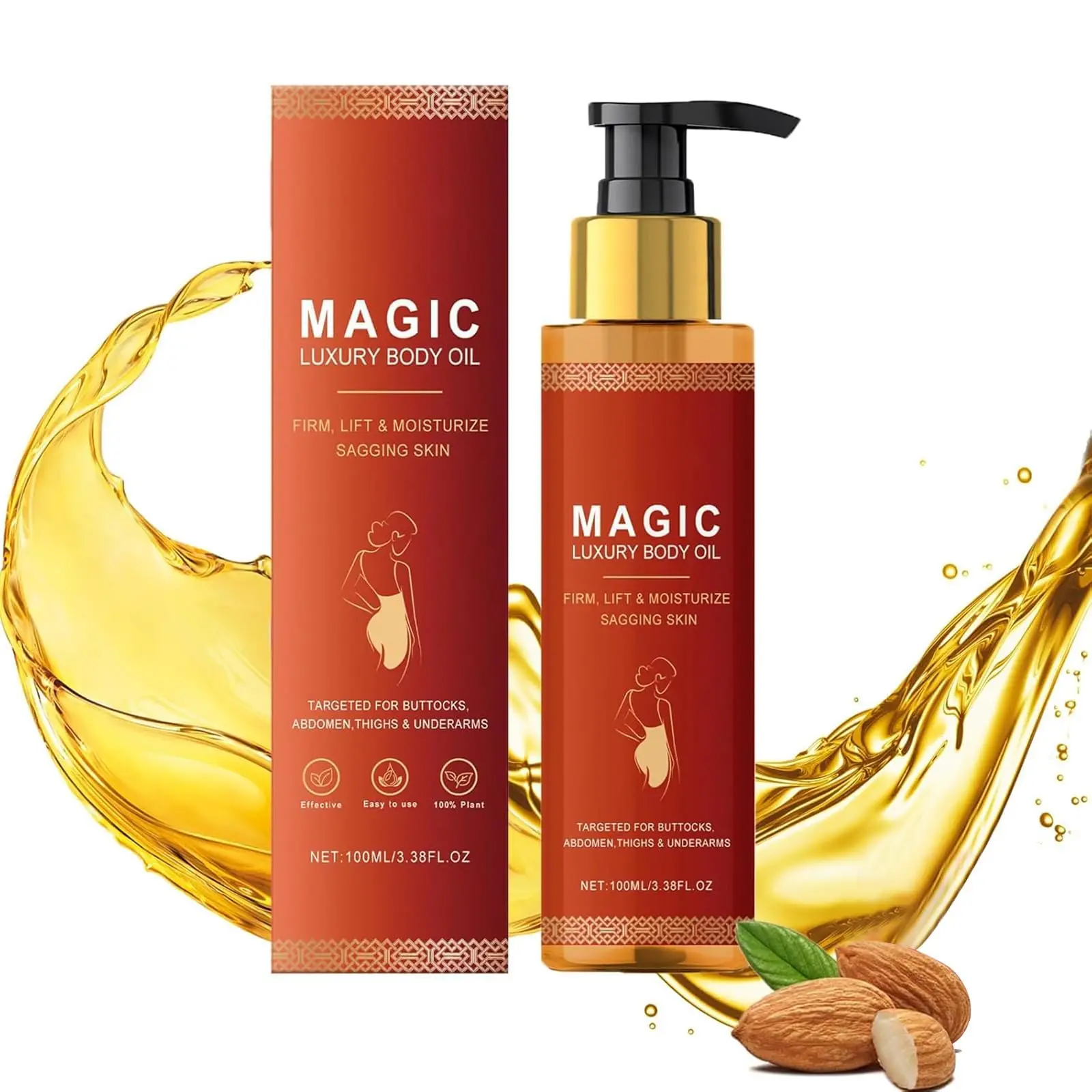 

100ML Body Firming Oil Deep Moisturizing Skin Tightening Lifting Firm Chest Thigh Lift Smooth Rejuvenation Body Massage Oil