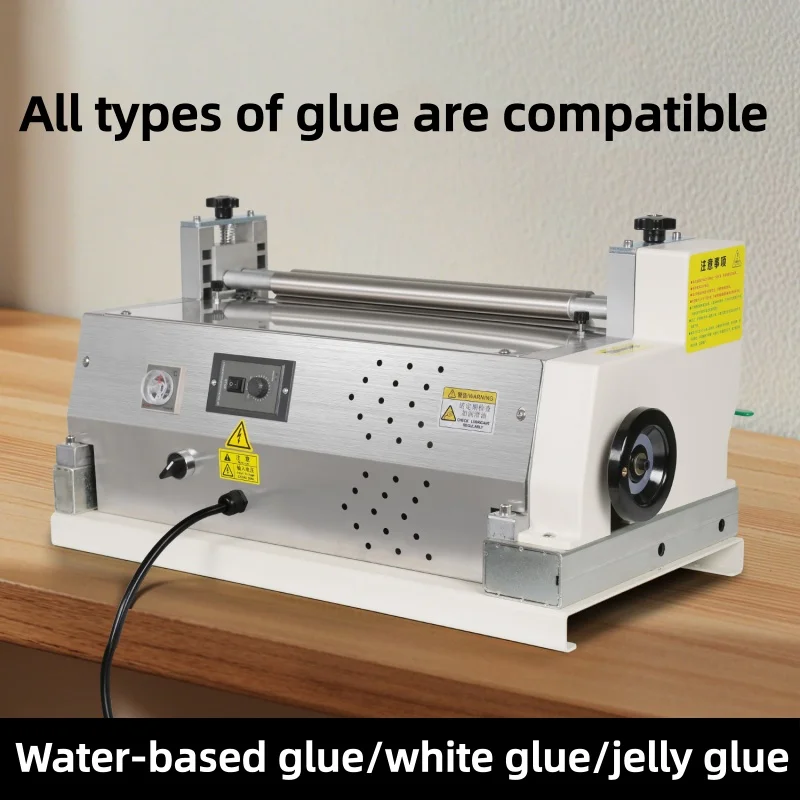 Stainless Steel Glue Coating Machine Hot Cold Dual Use Adjustable Gluing Thickness for Cardboard Paper Gift Box Album Binding