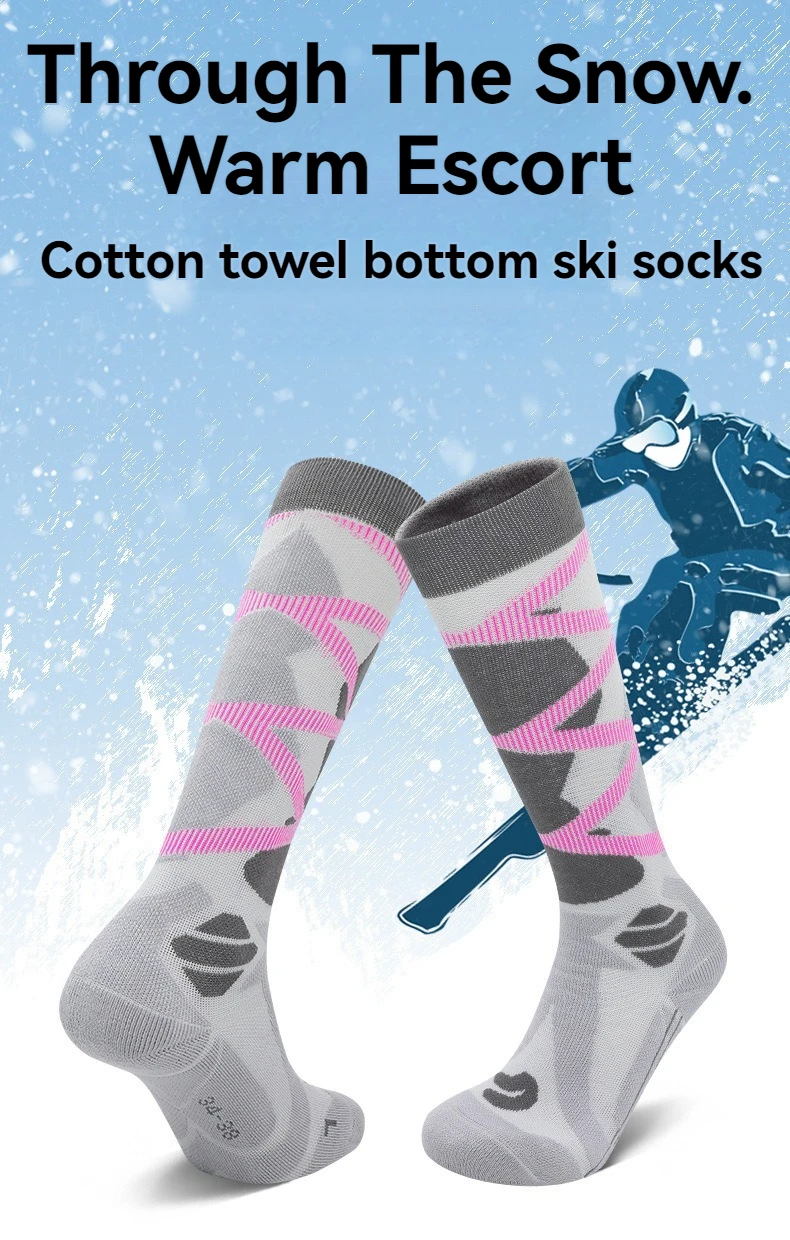 Winter Warm Thickening Ski Stockings Hiking Socks For Women Men Children Anti-Cold Skiing Outdoor High Sports Stockings