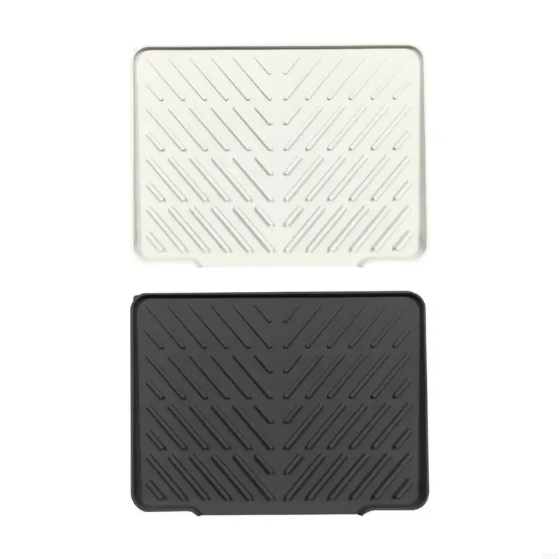 Wide Drain Nozzle Kitchen Drying Pad For Dishes Utensils And Cookware Having uppermost bounds And not Slip Texture X3UC