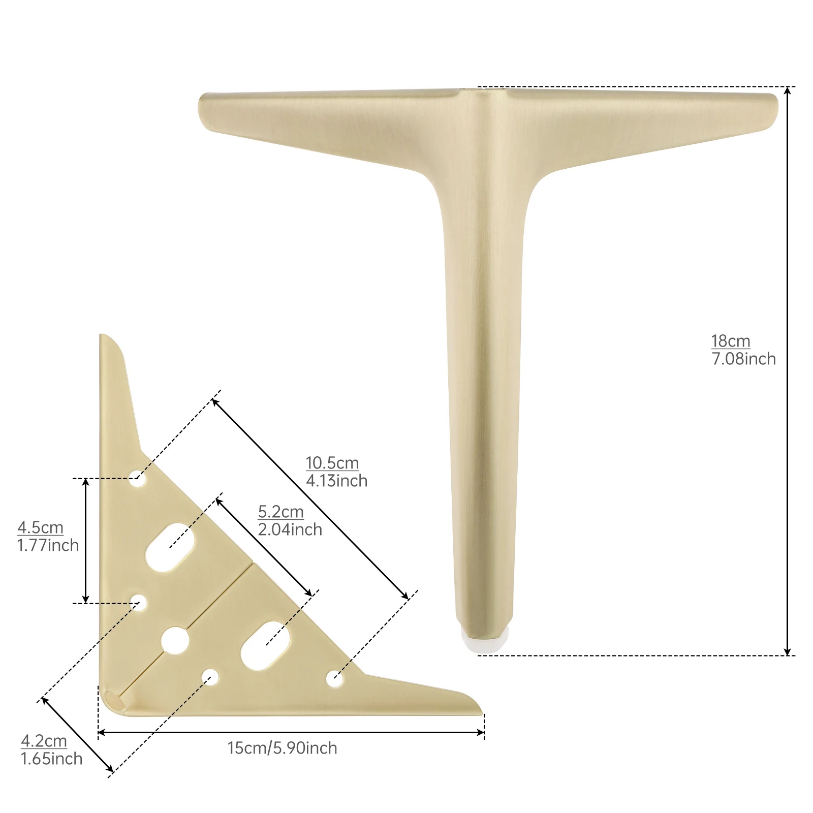 4 pcs 4.7/ 6 / 7 inch Furniture Legs DIY Replacement for Sofa, Cabinet/Couch/Ottoman/Tableand Dresser Legs