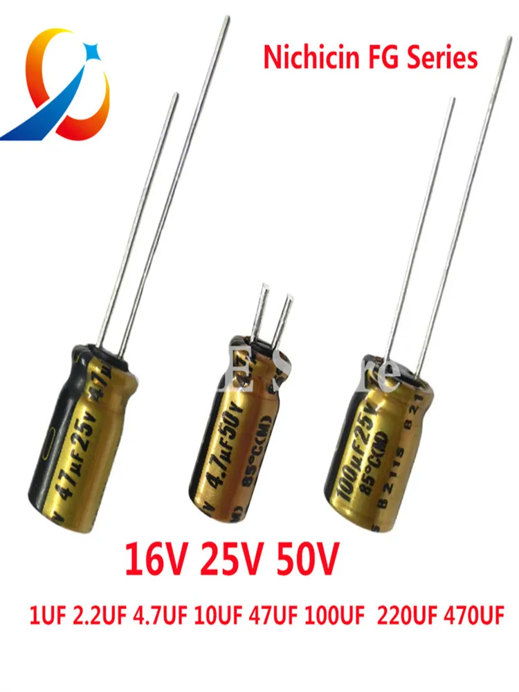 10 stücke nichicon fg Serie 16V 25V 50V 1uf 2,2 uf 4,7 uf 47uf 220uf 470uf uf Elektrolyt kondensatoren Hifi-Audio kondensator – Detail 1