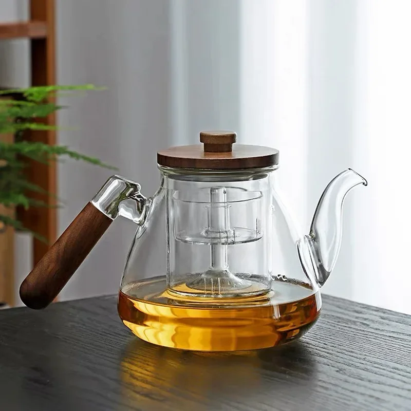

Walnut High Borosilicate Glass Tea Pot Cooking and Dual Purpose Capacity