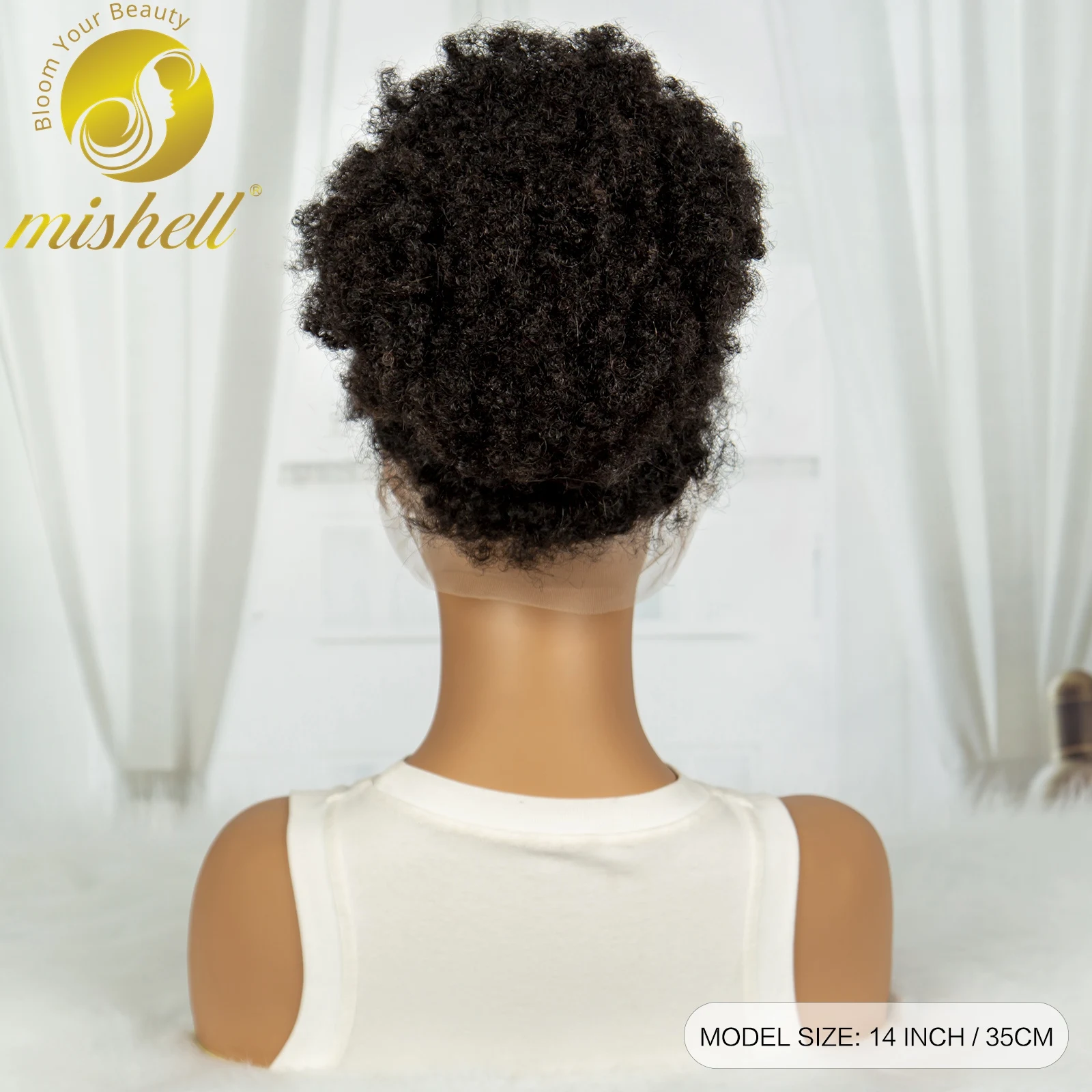 Pelucas de cabello humano rizado Afro para mujeres negras, Color Natural, 18 pulgadas, 250% de densidad, transparente, 360, encaje Frontal