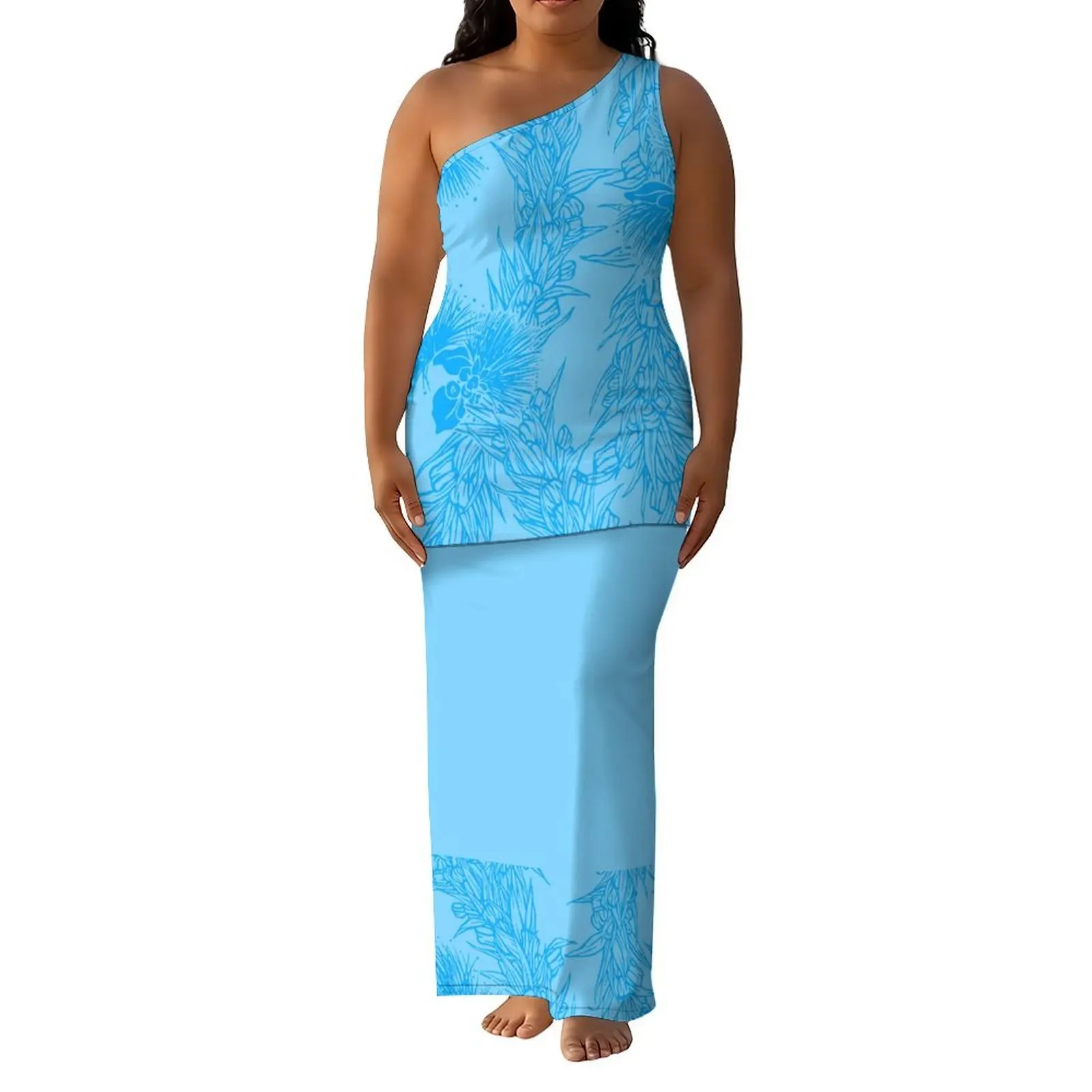 

Ethnic Clothing Puletasi Lady's Dress Fashionable And High-Quality Suitable For Parties Sleeveless And With A V-Neck Design
