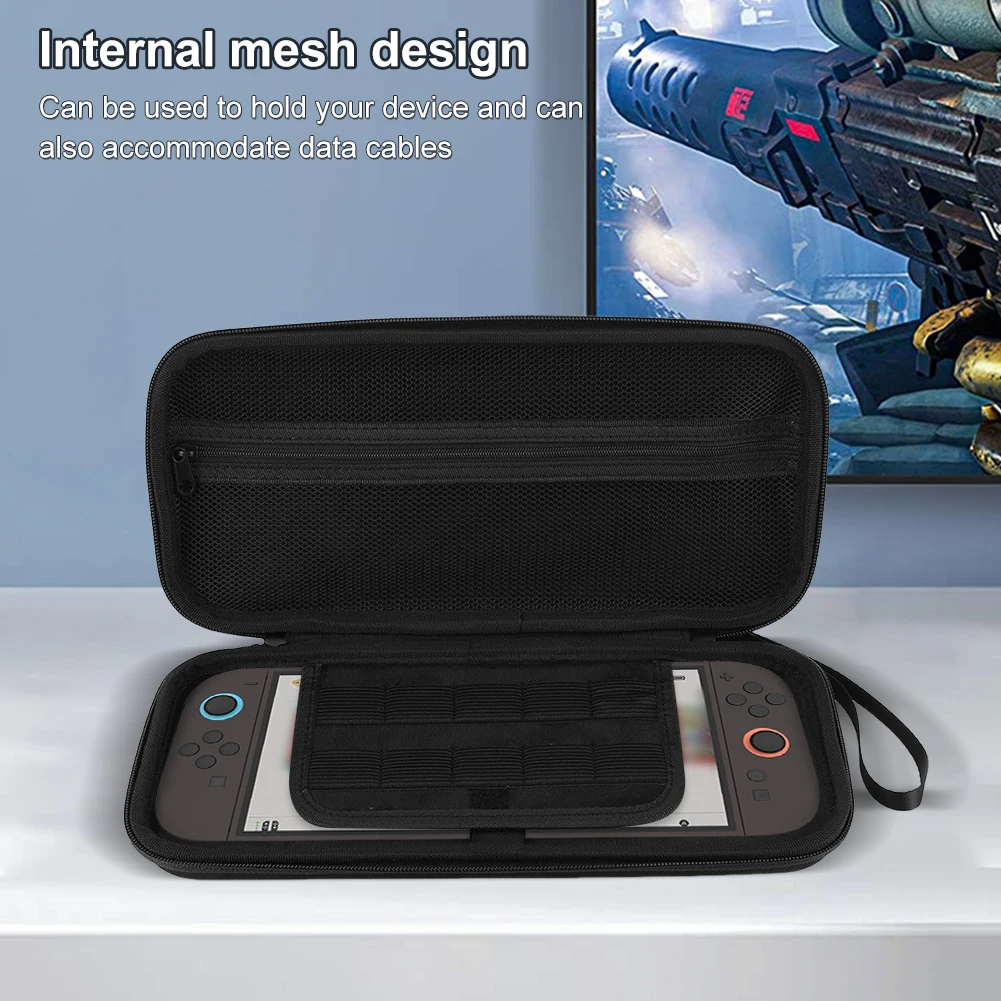 EVA Carrying Case & Screen Protector for Switch 2 Game Conslole Case Shockproof Protective Travel Bag with 10 Game Cards Holder