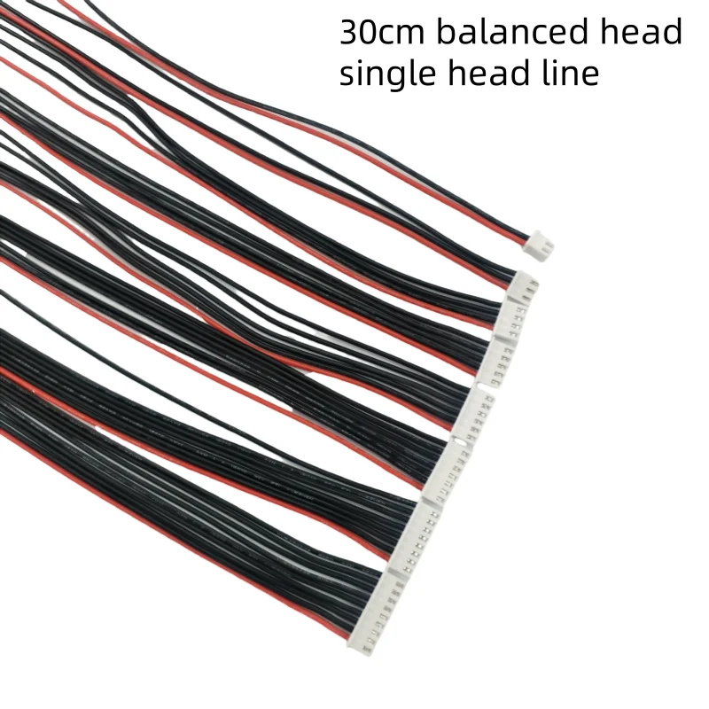 10pcs balanced single head wire aviation model lithium battery assembly line silicone wire 1S 2S 3S 4S 5S 6S 7S 8S 30CM 22AWG