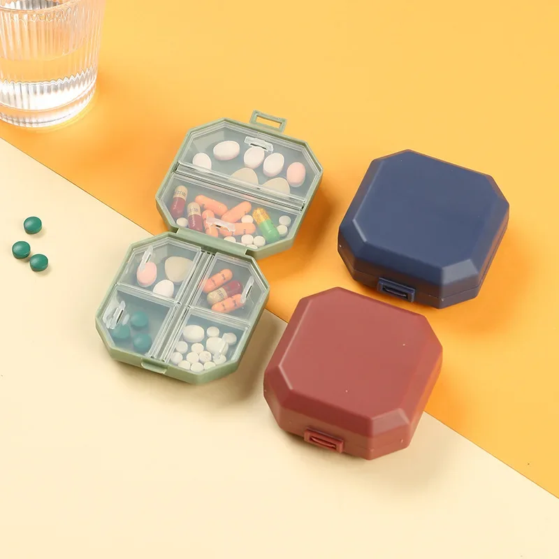 

Portable Mini Pill Box 4 Grids Tablet Pill Organizer Case Dispenser Travel Tablet Holder Container Medicine Drug Storage Box Hot