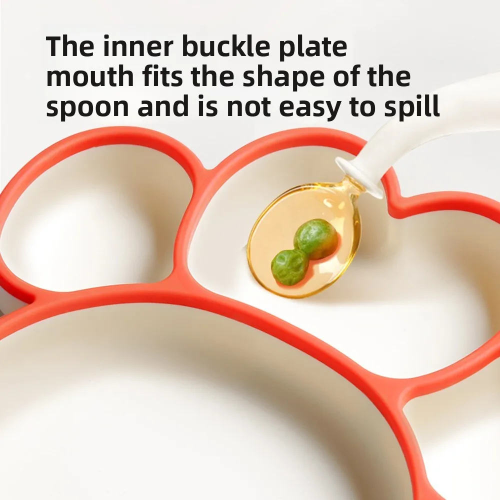 

Нескользящая обеденная тарелка на присоске «кошачья лапа», водонепроницаемая разделенная силиконовая присоска без бисфенола-А, прочная прочная посуда для кормления