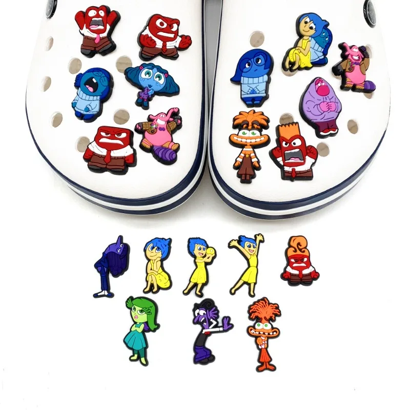 Disney-Inside Out 2 Chinelos de fivela para crianças, Anime Anxiety Joy Sandal, sapatos de borracha macia, acessórios de decoração