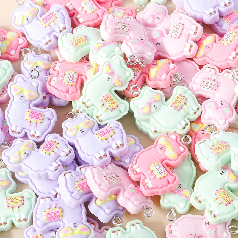 Leslie 15 Stück neue Kawaii-Harz-Alpaka-Charms für Tropfen-Ohrringe, DIY-Armband, Halskette, Schmuckherstellung, handgefertigte Anhänger – Detail 5